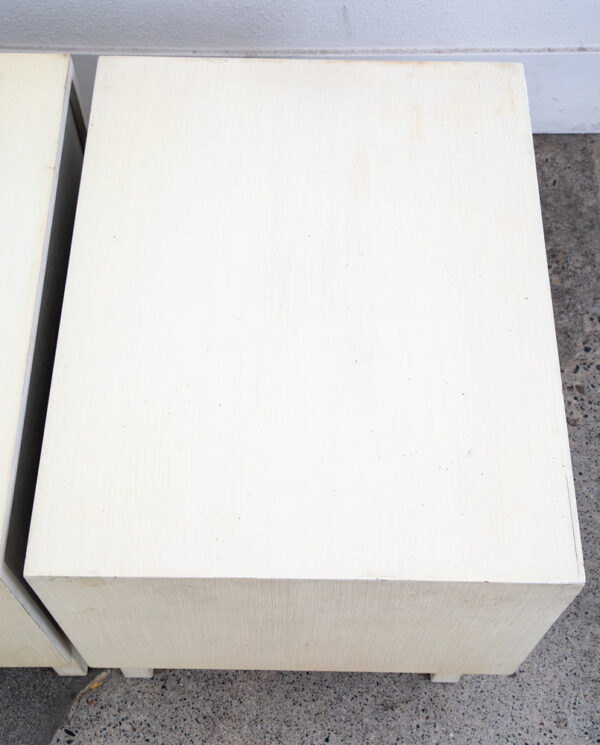 Mid Century Modern Nightstands Side Tables End White 2 Drawers Brass Clover Mcm - Image 8
