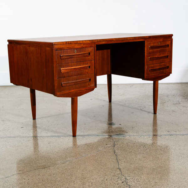 Mid Century Danish Modern Desk Office Executive Teak J Svenstrup Bar Denmark