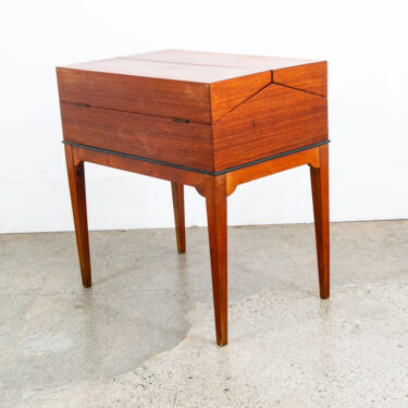 Mid Century Danish Modern Sewing Table Cabinet Flip Top Denmark Teak Denmark Mcm