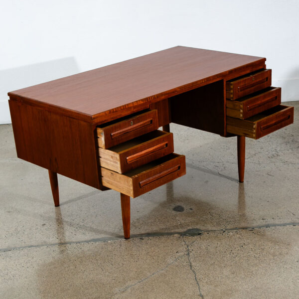 Mid Century Danish Modern Desk Office Executive Teak J Svenstrup Bar Denmark - Image 6