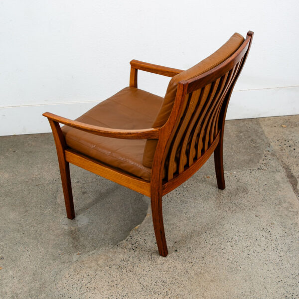 Mid Century Danish Modern Lounge Chair Armchair Rosewood Kayser Vante Leather - Image 10