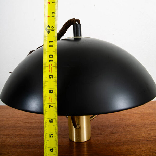 Mid Century Modern Danish Pendant Light Fixture Hanging Fog & Morup Black Dome - Image 10