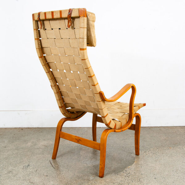Mid Century Danish Modern Lounge Chairs Dux Bruno Mathsson Eva Canvas Tan Mcm - Image 4
