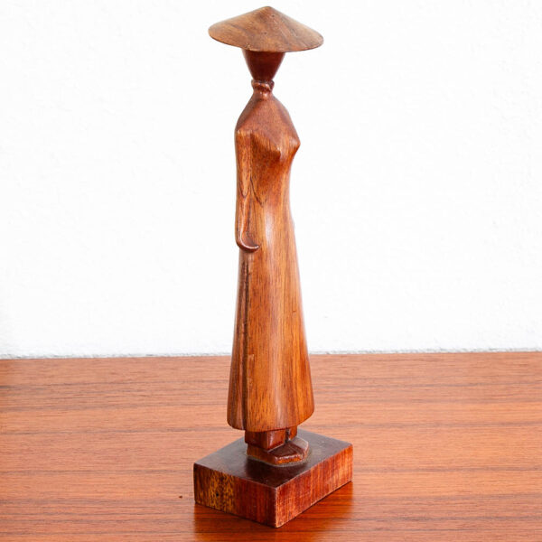 Hand Made Artisan Abstracted Woman Sculpture Carved Solid Walnut Studio Designed - Image 4