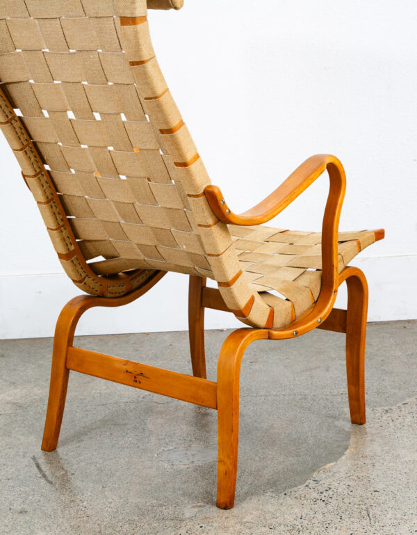 Mid Century Danish Modern Lounge Chairs Dux Bruno Mathsson Eva Canvas Tan Mcm - Image 6