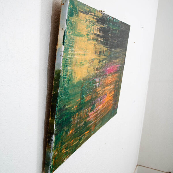 Mid Century Modern Painting Art Abstract Expressionism Yellow Orange Green Black - Image 5