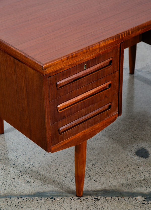 Mid Century Danish Modern Desk Office Executive Teak J Svenstrup Bar Denmark - Image 9