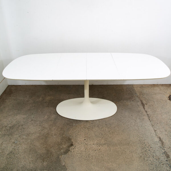 Mid Century Modern Dining Table Oval Tulip Burke Knoll Vintage Mcm Leaf x2 - Image 4