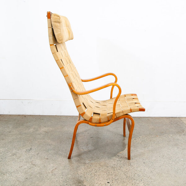 Mid Century Danish Modern Lounge Chairs Dux Bruno Mathsson Eva Canvas Tan Mcm - Image 3