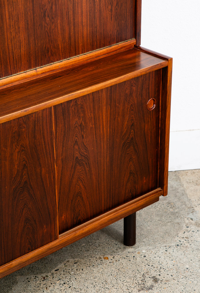 Mid Century Danish Modern Bookshelf Cabinet Rosewood Drawers Kai Winding Leaf - Image 8