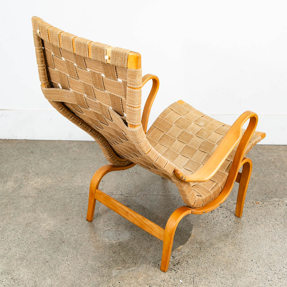 Mid Century Danish Modern Lounge Chairs Dux Bruno Mathsson Pernilla Canvas Tan - Image 5