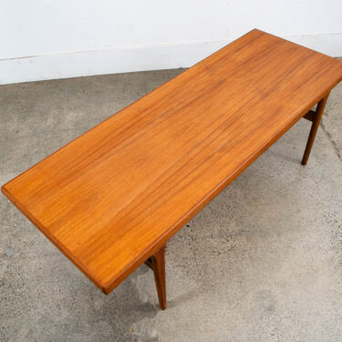Mid Century Danish Modern Coffee Table Mobler Surfboard Teak Denmark Refinished