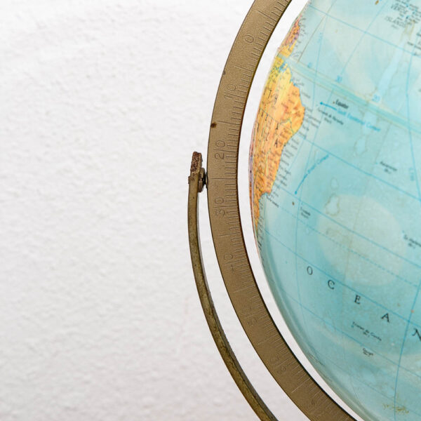Mid Century Modern Globe of Earth 12 inch metal Frame Black Vintage 1960s Table - Image 12
