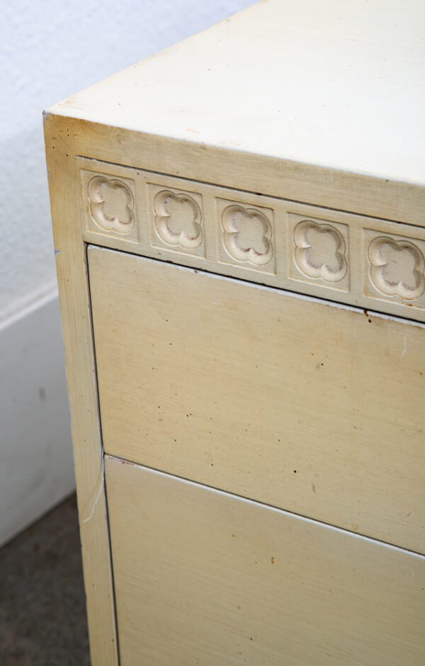 Mid Century Modern Nightstands Side Tables End White 2 Drawers Brass Clover Mcm - Image 4