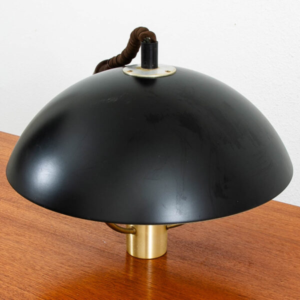 Mid Century Modern Danish Pendant Light Fixture Hanging Fog & Morup Black Dome - Image 7