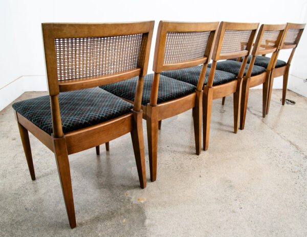 Mid Century Modern Dining Chairs 6 High Back Cane W/ 2 Armchairs Captain Set Mcm - Image 12