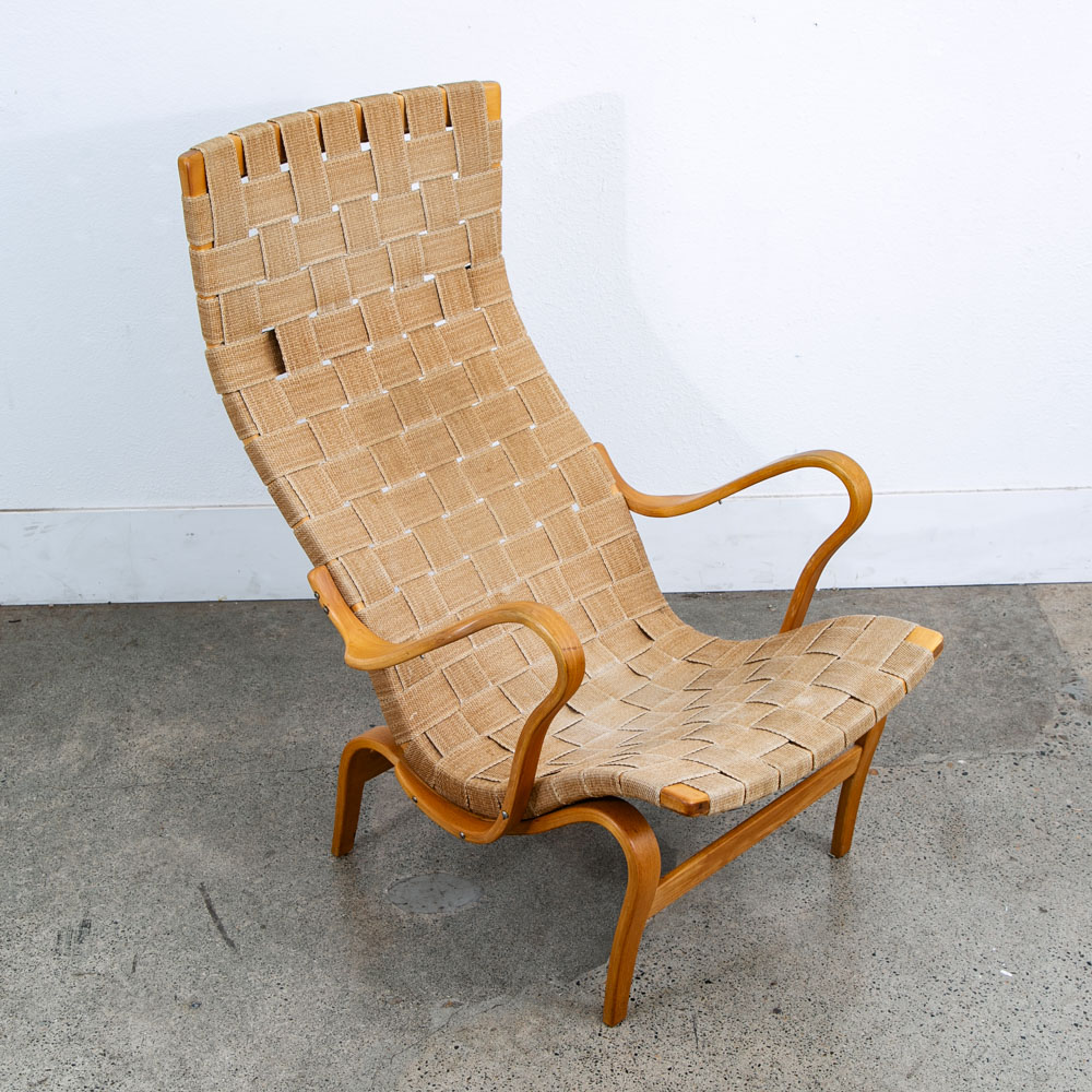 Mid Century Danish Modern Lounge Chairs Dux Bruno Mathsson Pernilla Canvas Tan - Image 10