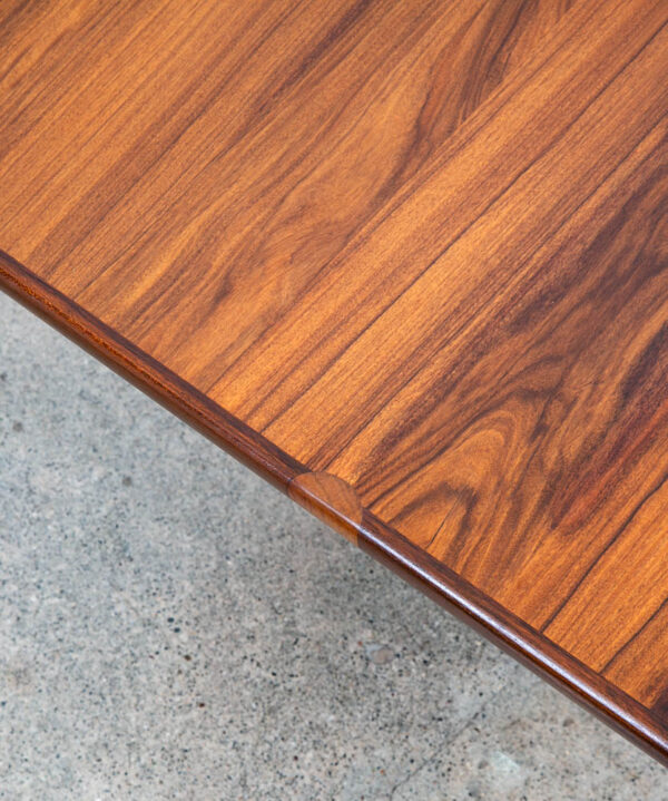Mid Century Danish Modern Coffee Table Plinth Rosewood Rounded Rectangle Mobler - Image 8