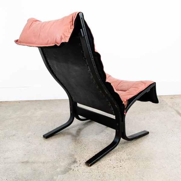 Mid Century Danish Modern Lounge Chairs Ingmar Relling Westnofa Pink Leather - Image 6
