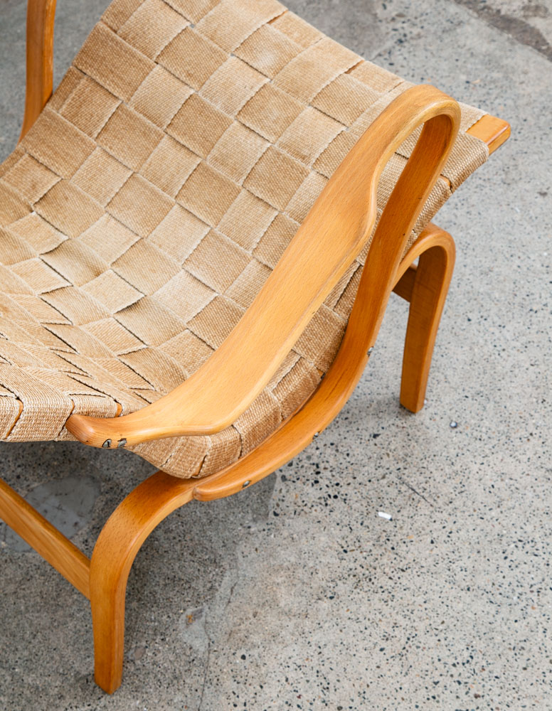Mid Century Danish Modern Lounge Chairs Dux Bruno Mathsson Pernilla Canvas Tan - Image 12