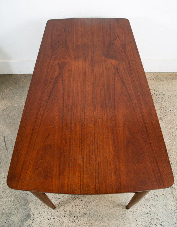 Mid Century Danish Modern Desk Executive Teak 6 Drawer Bookshelf Floating Doors - Image 4