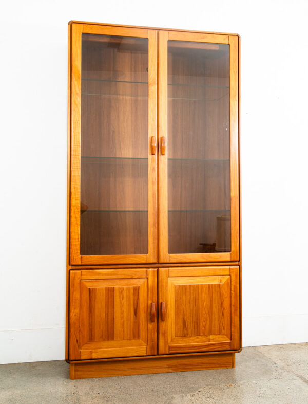 Mid Century Danish Modern Cabinet Uldum Mobler Hutch Credenza Display Teak Glass - Image 2