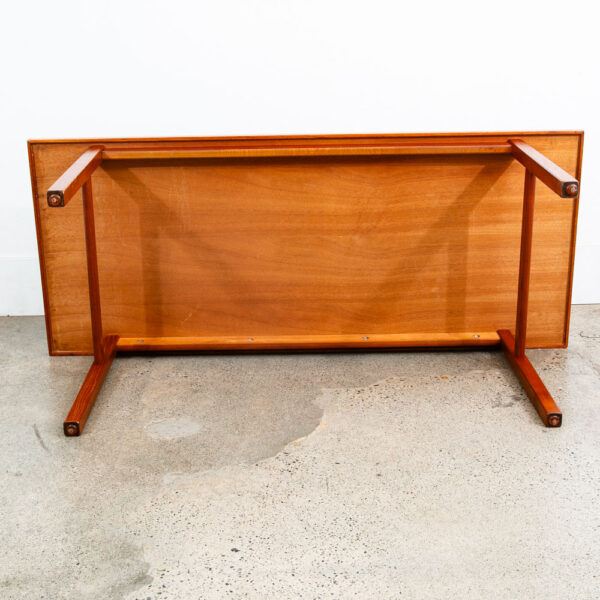 Mid Century Danish Modern Coffee Table Teak Tile Surface Mcm Surfboard Rectangle - Image 6
