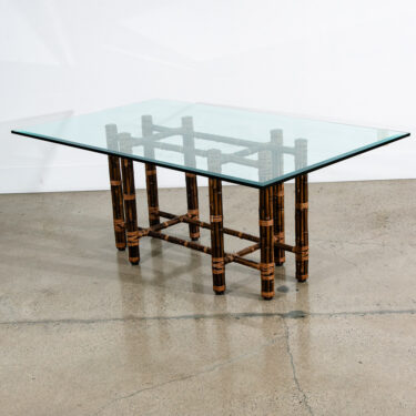 Mid Century Modern Dining Table Glass McGuire Bamboo Organic