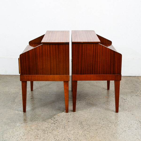 Mid Century Modern Nightstands End Side Tables Mahogany Drawer Shelf Vintage Mcm - Image 3