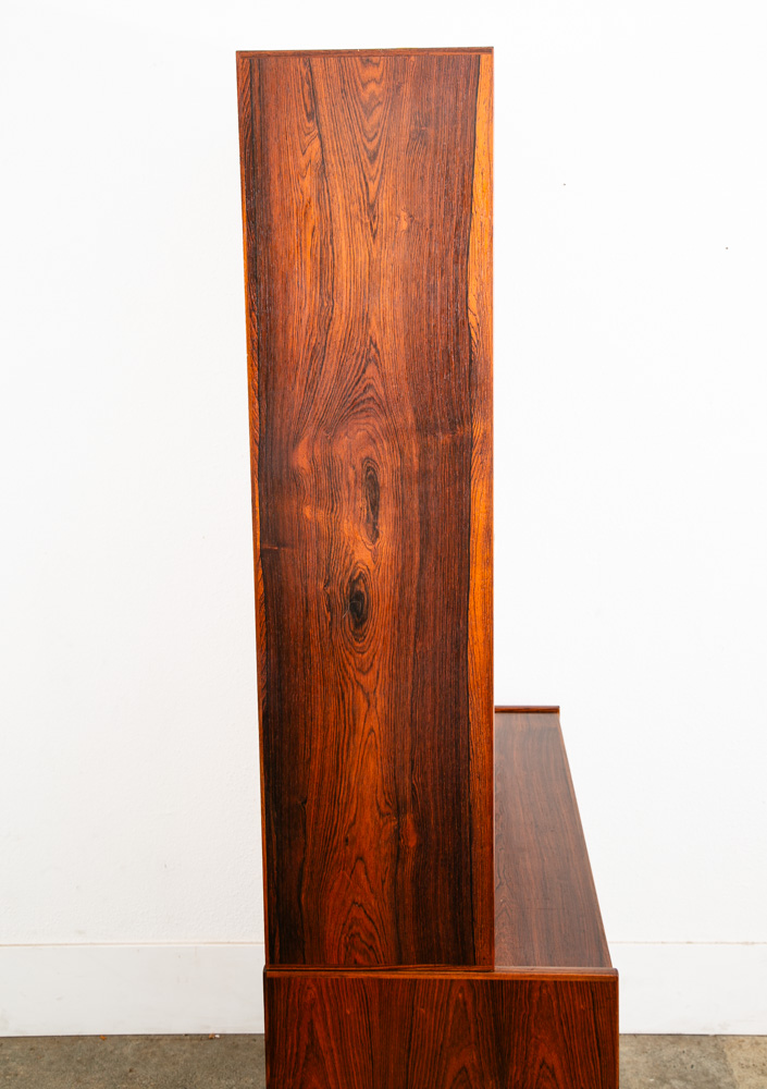 Mid Century Danish Modern Bookshelf Cabinet Rosewood Drawers Kai Winding Leaf - Image 5