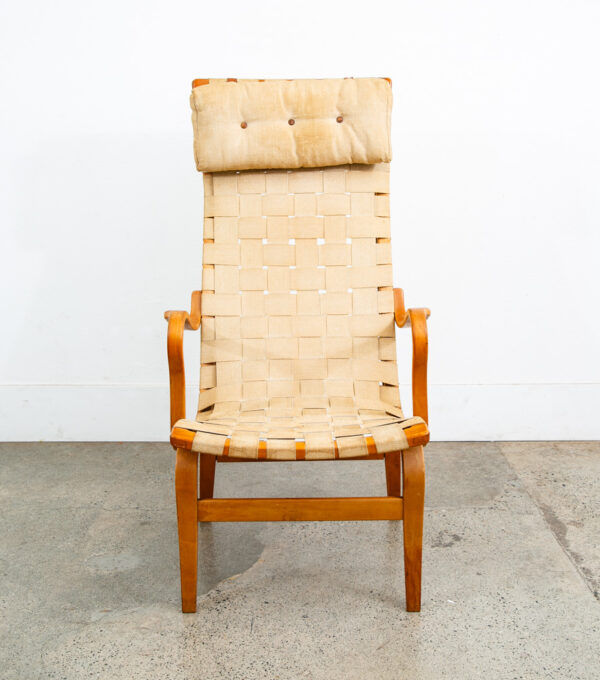 Mid Century Danish Modern Lounge Chairs Dux Bruno Mathsson Eva Canvas Tan Mcm - Image 2