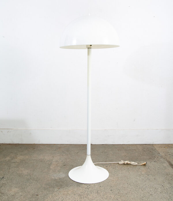Mid century Modern Floor Lamp White Round Orb Vintage Knud Christensen Denmark