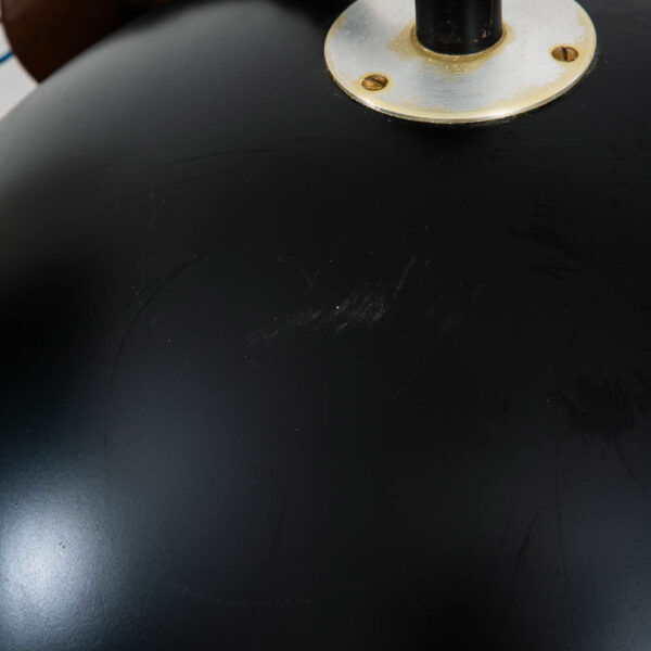 Mid Century Modern Danish Pendant Light Fixture Hanging Fog & Morup Black Dome - Image 6