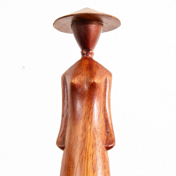 Hand Made Artisan Abstracted Woman Sculpture Carved Solid Walnut Studio Designed - Image 5