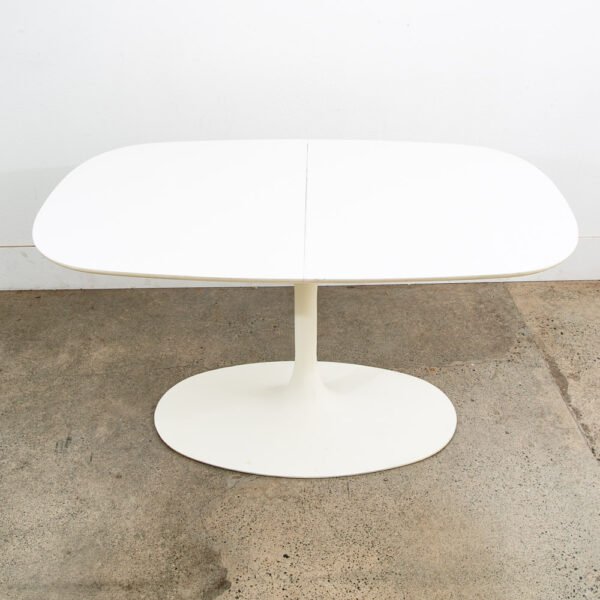 Mid Century Modern Dining Table Oval Tulip Burke Knoll Vintage Mcm Leaf x2 - Image 3