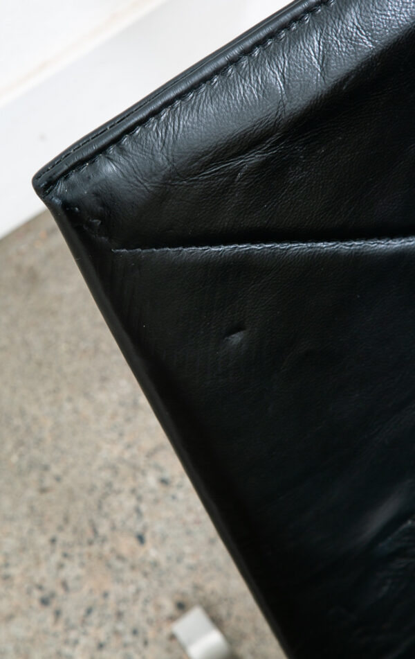 Mid Century Danish Modern Lounge Chair PK22 Kjaerholm Black Leather Easy Mcm - Image 9