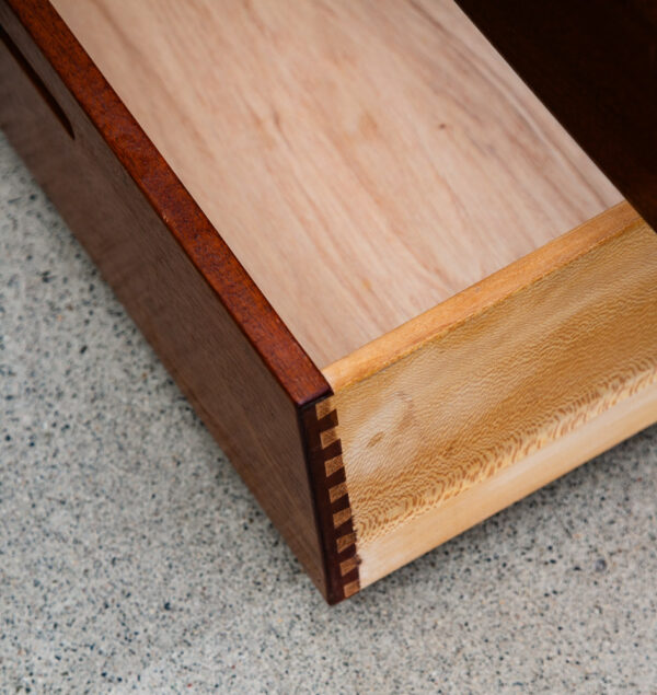 Mid Century Modern Bedframe Bed Head Board Queen Solid Mahogany Floating Drawers - Image 11
