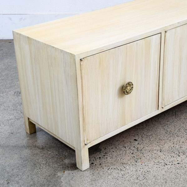 Mid Century Modern Compact Cabinet Record Storage Off White Low 4 Doors Vinyl LP - Image 10