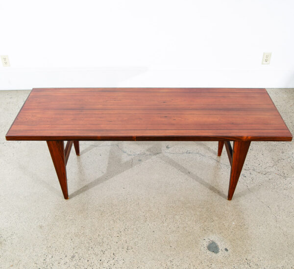 Mid Century Danish Modern Coffee Table Rosewood Mcm Vintage Denmark 60 in Mcm - Image 2