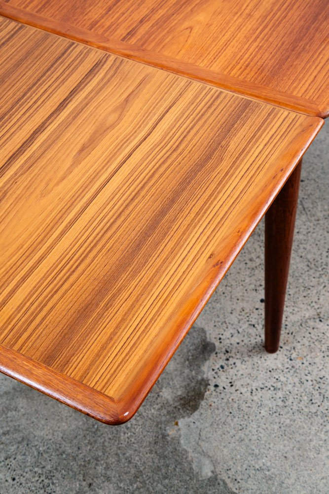 Mid Century Danish Modern Dining Table Teak Extension 2 Draw Leaf Denmark Mcm - Image 10