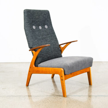 Mid Century Danish Modern Lounge Chair Recliner Christian Sorensen Teak Oak Mcm