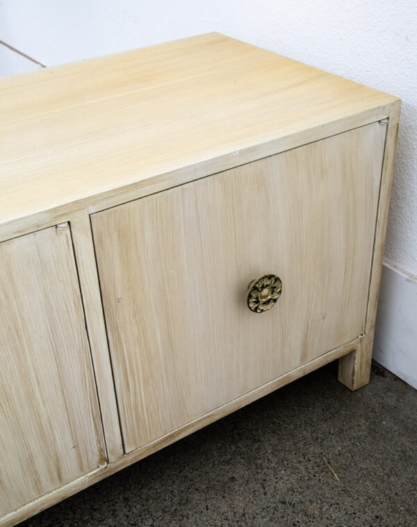 Mid Century Modern Compact Cabinet Record Storage Off White Low 4 Doors Vinyl LP - Image 6