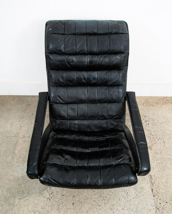 Mid Century Danish Modern Lounge Chair Black Leather Ingmar Relling Westnofa Mcm - Image 6