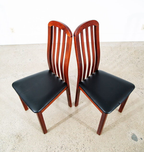 Mid Century Danish Modern Dining Chairs Set 6 Beech Black High Back Denmark Mcm - Image 8