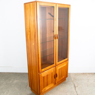 Mid Century Danish Modern Cabinet Uldum Mobler Hutch Credenza Display Teak Glass