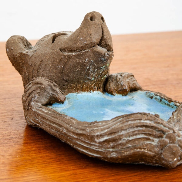 Art Pottery Earthenware Baby Bear Soap Dish Blue Margaret Hudson Studio Designed - Image 8