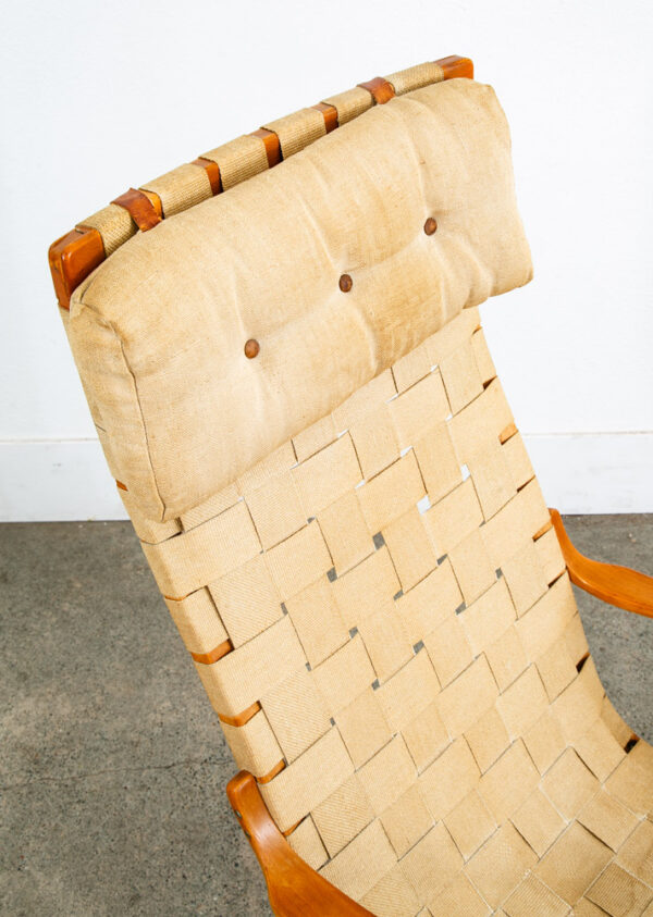 Mid Century Danish Modern Lounge Chairs Dux Bruno Mathsson Eva Canvas Tan Mcm - Image 7