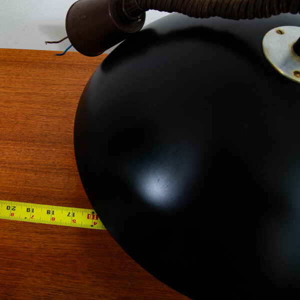 Mid Century Modern Danish Pendant Light Fixture Hanging Fog & Morup Black Dome - Image 11