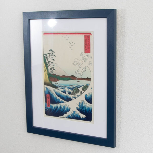 Vintage Japanese Woodblock Prints "Angry Waves at Satta, Suruga" Japanese Print Stamped - Image 6
