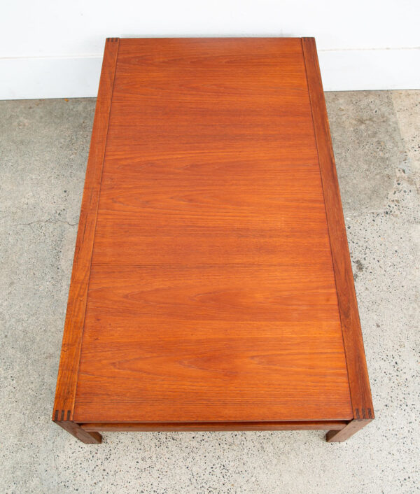 Mid Century Danish Modern Coffee Table Teak France Sons Rectangle Refinished - Image 2